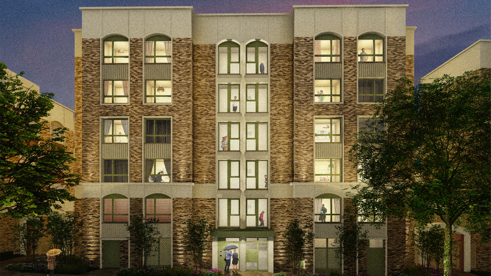 Artist impression of new high rise modern homes at Beech Tree Place Estate