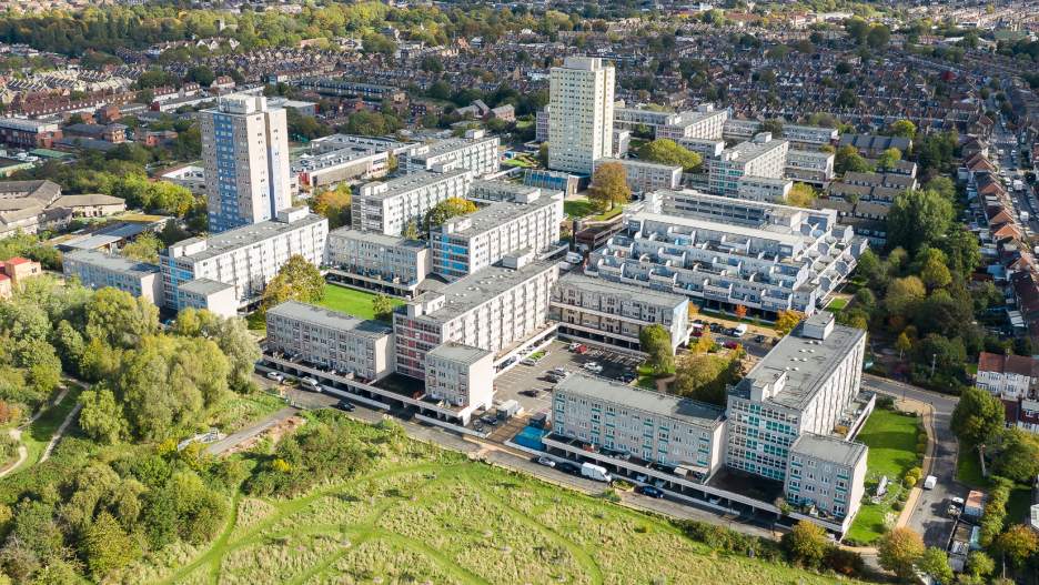Aerial image of Broadwater Farm estate