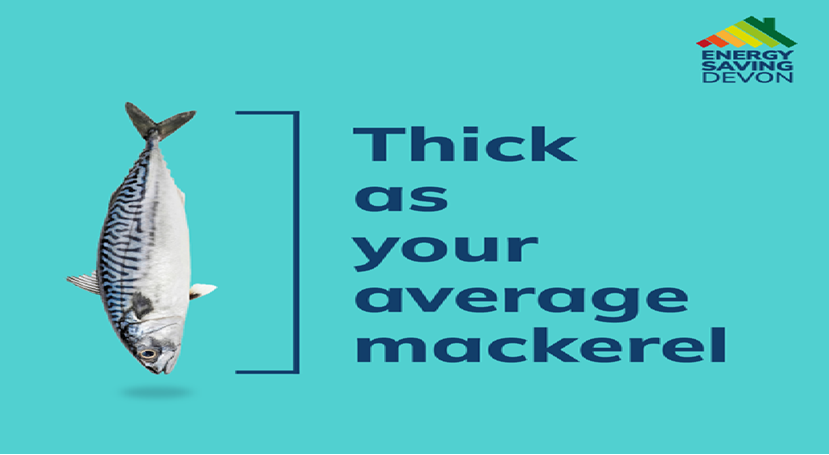 Mackerel with the message “Thick as your average mackerel