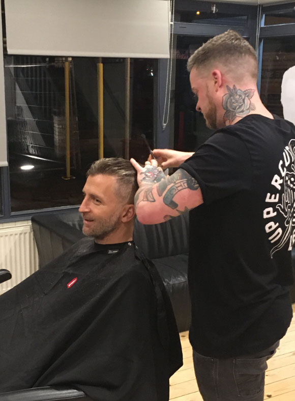 Man getting a haircut