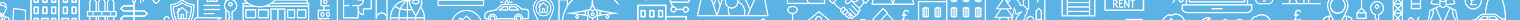 Pale blue banner with abstract white graphics on it