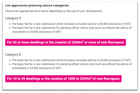 Salford City Council pre app schedule 3