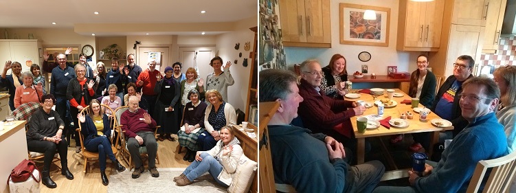 Photographs of people at the two tea parties