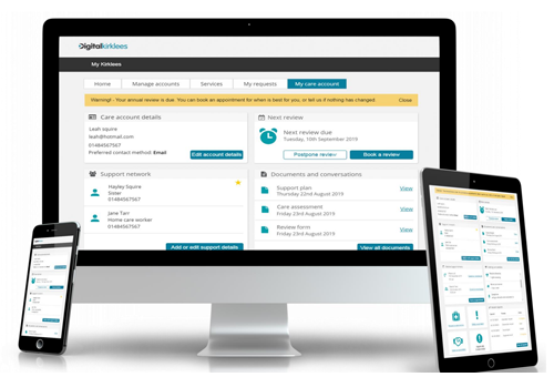 Care plan accounts Kirklees - screen shot