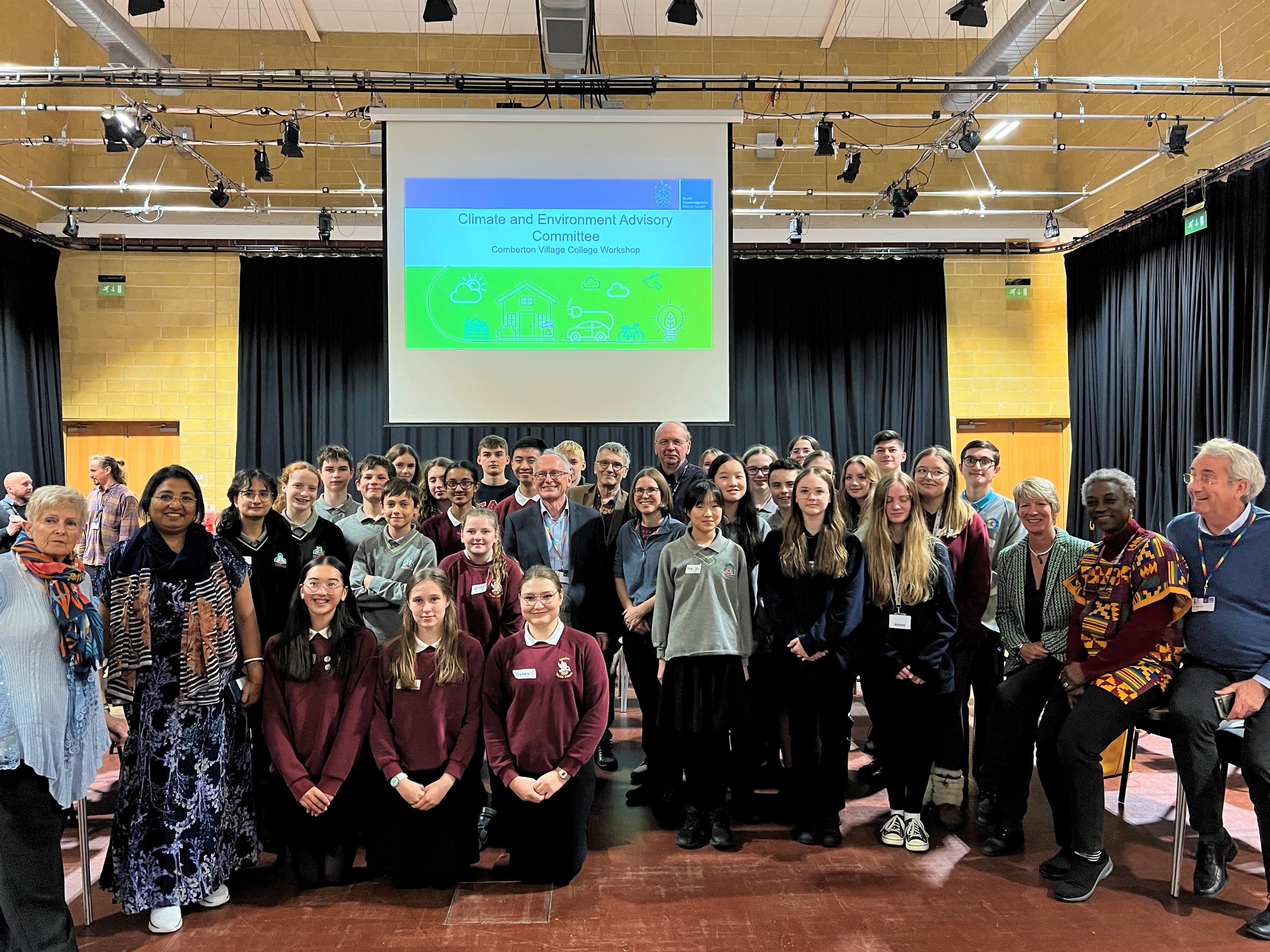 A group picture of students and staff from south Cambridgeshire district council