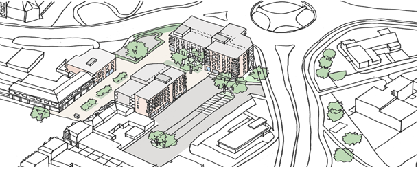 A drawn up idea of proposed developments