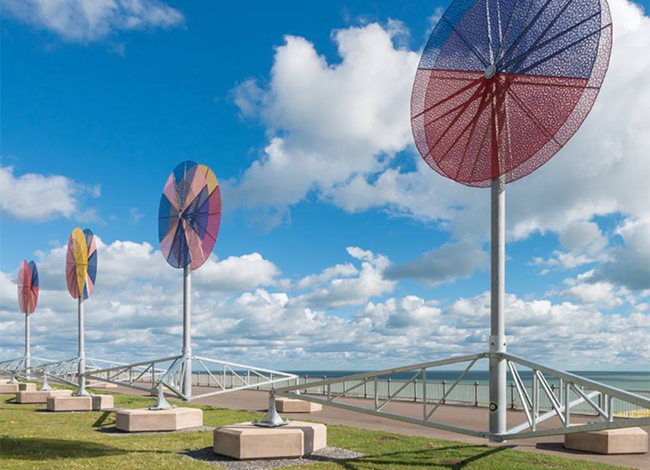 "Beacons": a public artwork along the coast of Ramsgate, by Conrad Shawcross. 