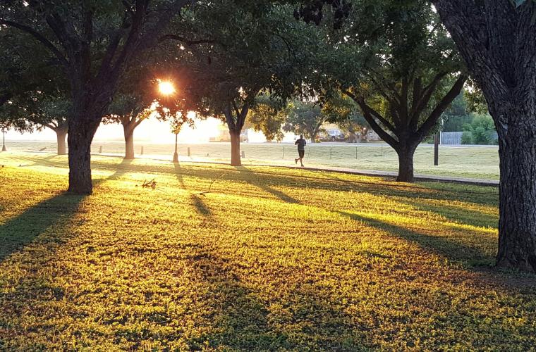Man running in the park