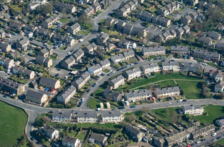 Ariel shot of housing estate