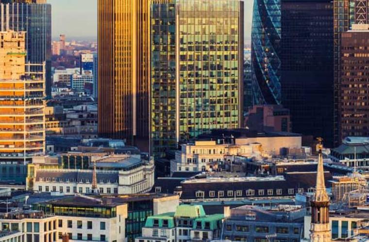 Photo of rooftops of office buildings
