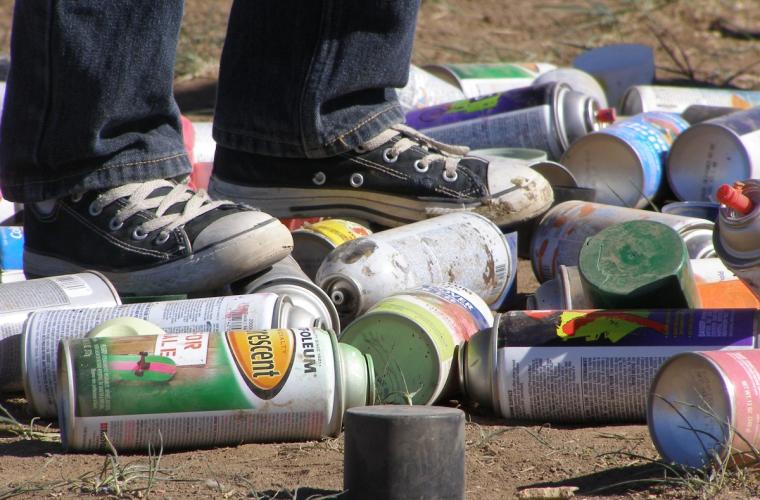 Graffiti spray cans