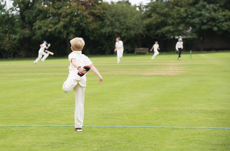 Children playing cricket