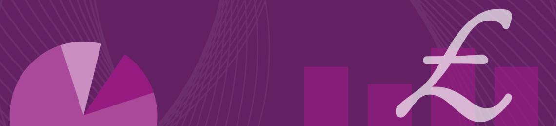Purple banner showing icons of graphs and charts and a pound sign
