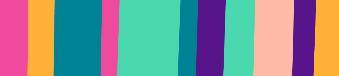 Decorative banner in colourful vertical stripes