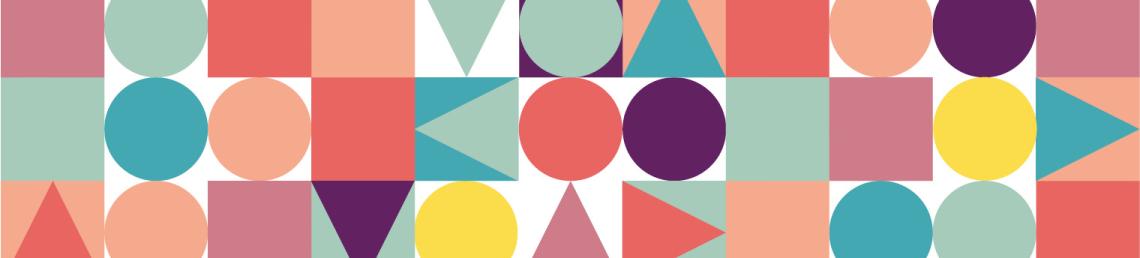 a banner of different coloured shapes