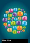 A dark green/blue background with small colourful speech bubble icons with silhouettes of figures in the centre of each. Bottom of the image has the text Must know.