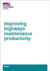 blue text reading Improving highways maintenance productivity on white background