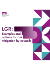 LGR: Examples and options for risk mitigation by councils in purple text with a purple and teal pattern