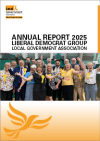 A photo of the LGA Lib Dems with the title Annual Report 2025