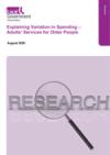 Explaining Variation in Spending - Adults' Services Older People COVER