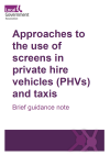 Approaches to the use of screens in private hire vehicles (PHVs) and taxis (during the COVID-19 pandemic)