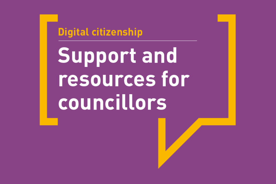 support and resources for coucils wording in white with magenta background colour