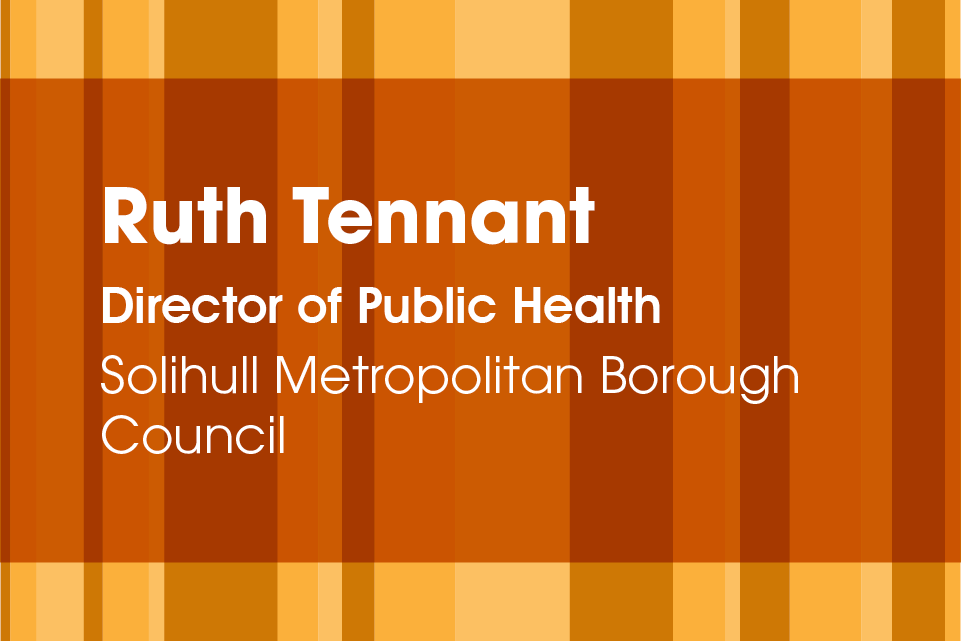 Graph of rectangles with text Ruth Tennant, Director of Public Health, Solihull Metropolitan Borough Council