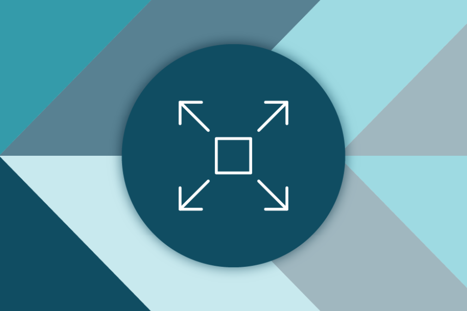 Square and four arrows pointing outwards from each corner