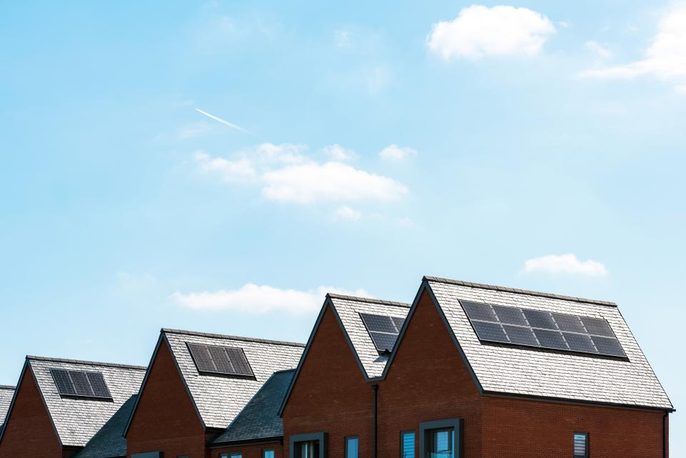 houses with solar panel