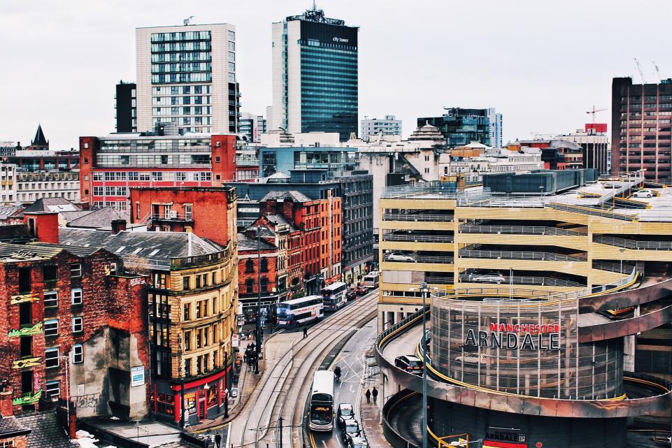 Ariel photograph of Manchester skyline